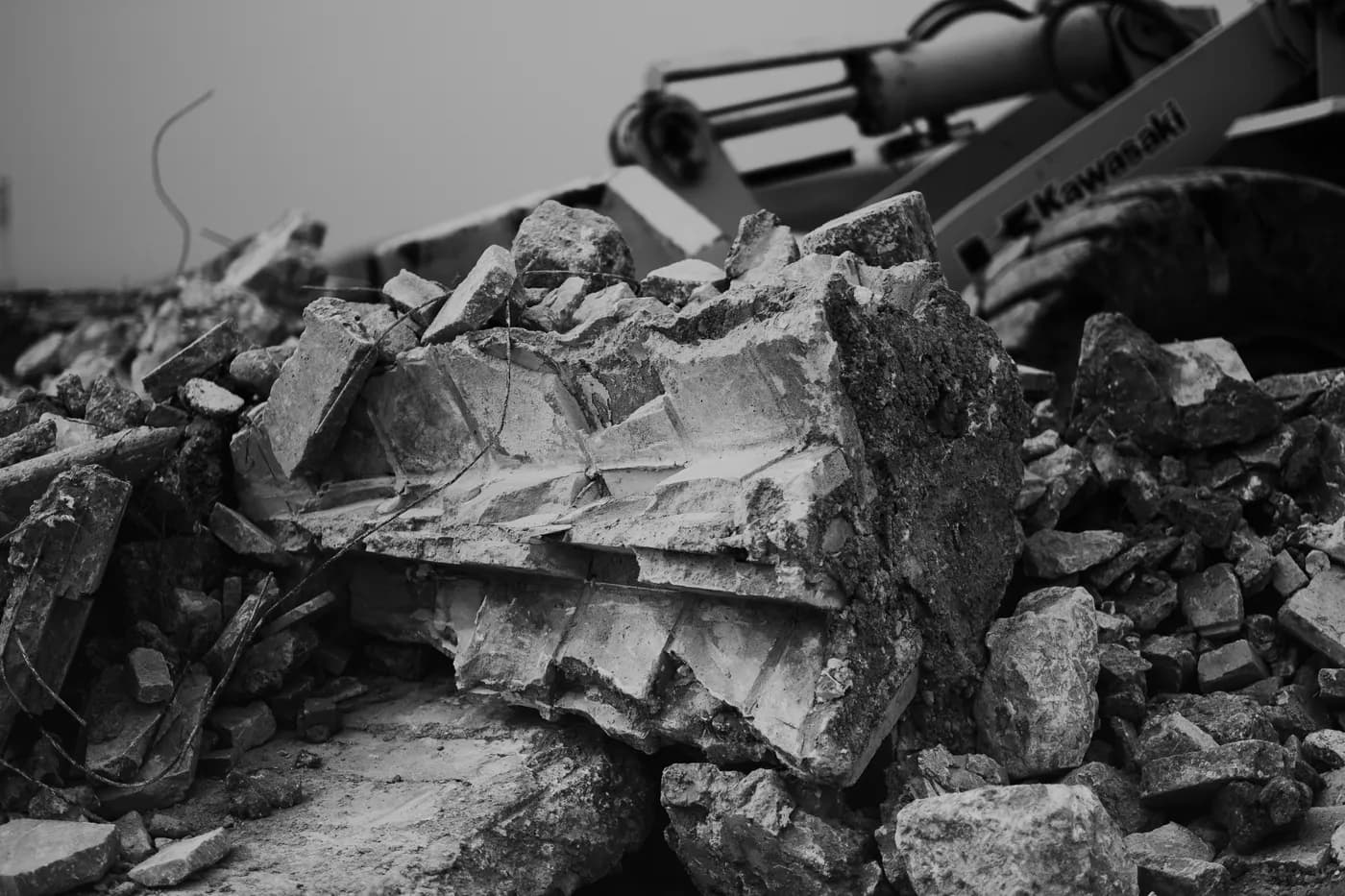 Retrait de dalle de béton, sous-sol